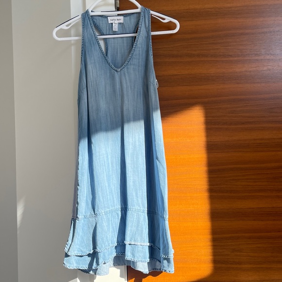 Bella Dahl Chambray - side stripe racer back dress - Picture 2 of 8